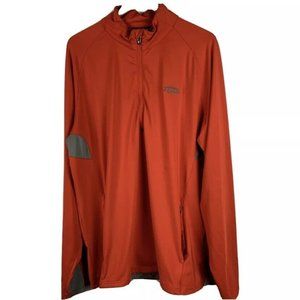 Under Armour Men XL 1/2 Zip Pullover Sweatshirt Pockets Stretch Red Pradera Logo